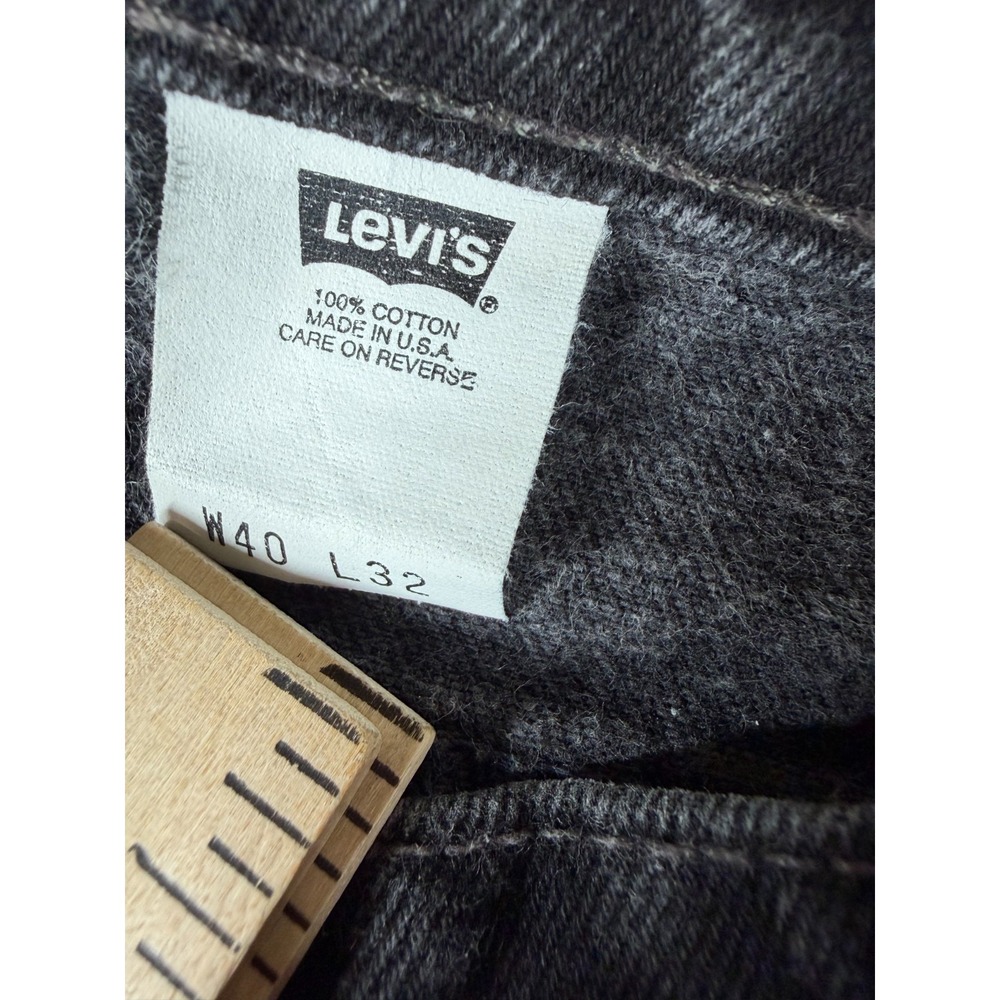 Vtg Levi's 518 Relaxed Jeans USA Made Black Orange Tab 40x32 Actual 38x32 - Picture 4 of 9